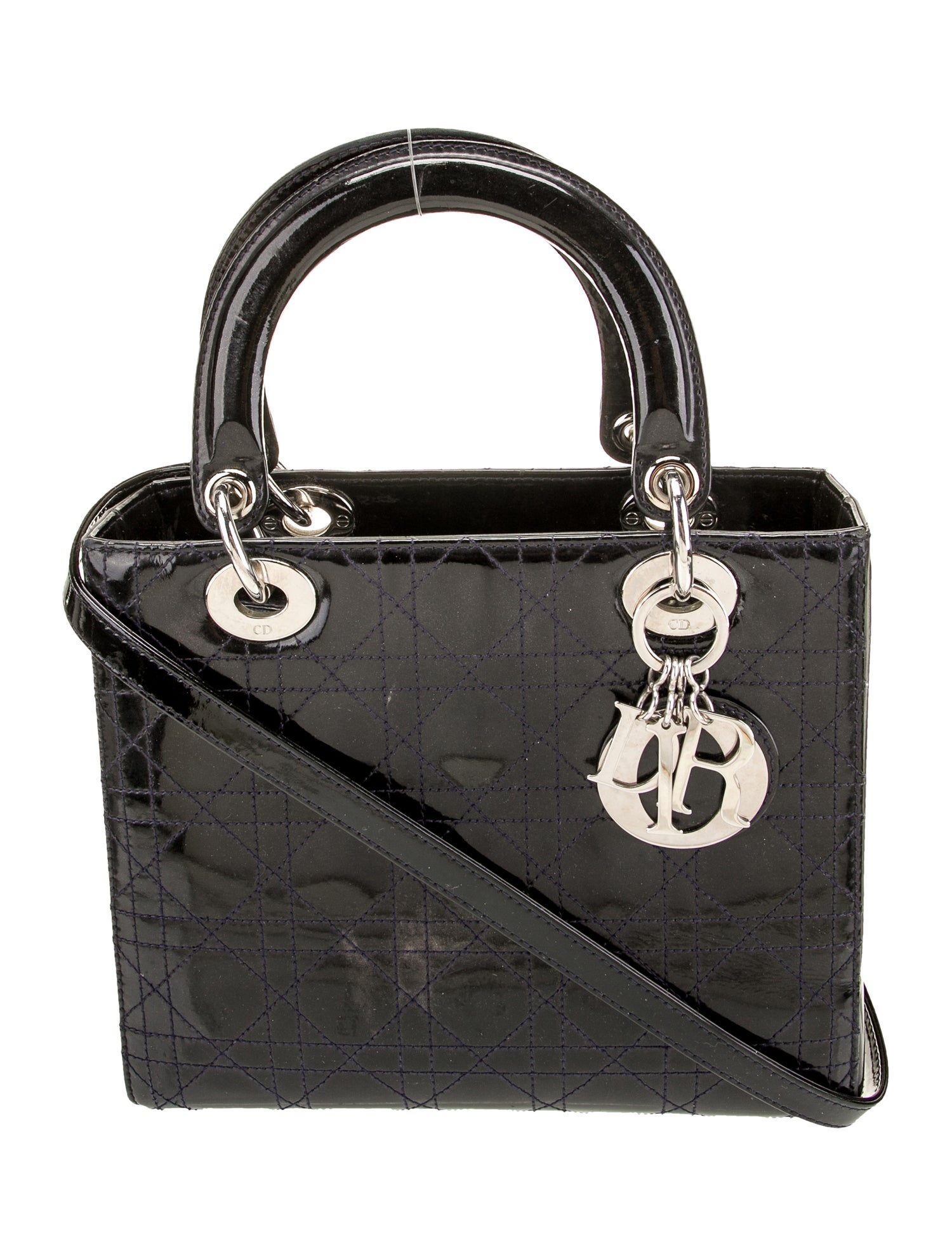 Christian Dior Patent Leather Top Handle Bag