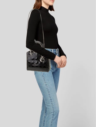 Christian Dior Patent Leather Top Handle Bag