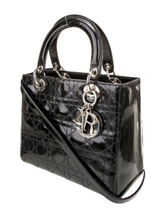 Christian Dior Patent Leather Top Handle Bag