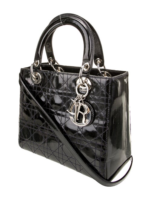 Christian Dior Patent Leather Top Handle Bag