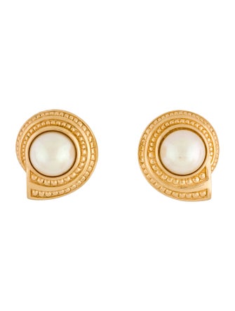 Christian Dior Vintage Faux Pearl Clip-On Earrings