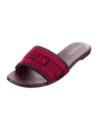 Christian Dior Printed Embroidered Accent Slides
