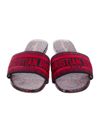 Christian Dior Printed Embroidered Accent Slides