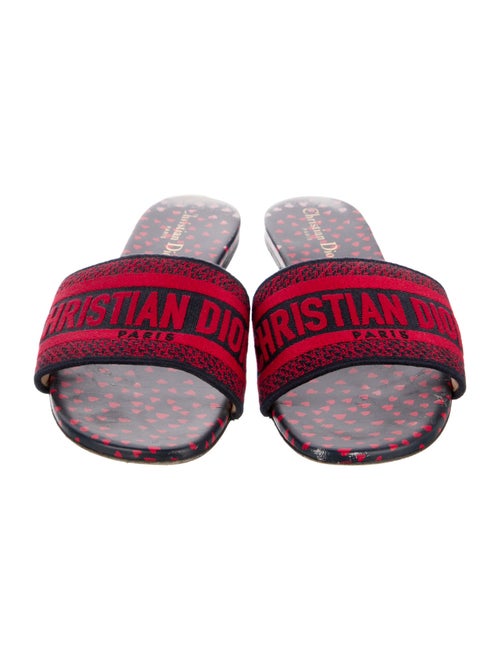 Christian Dior Printed Embroidered Accent Slides