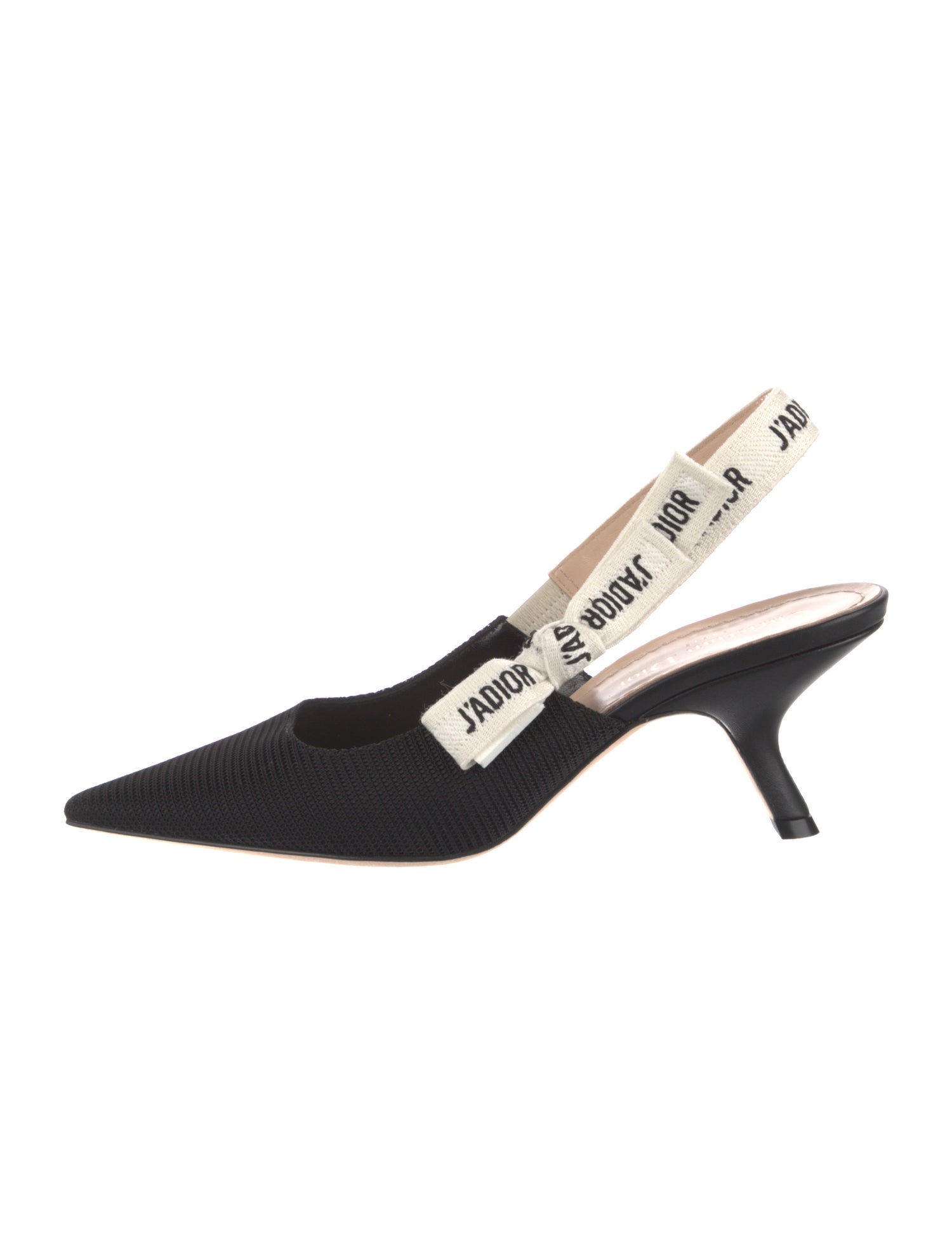 Christian Dior Graphic Print Bow Accents Slingback Pumps