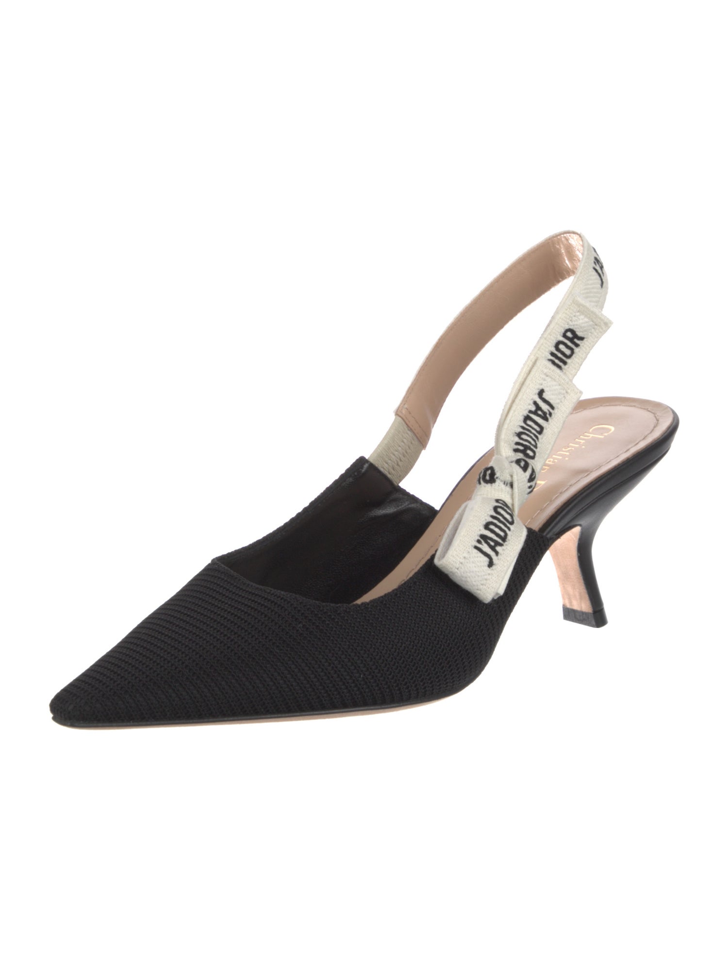 Christian Dior Graphic Print Bow Accents Slingback Pumps
