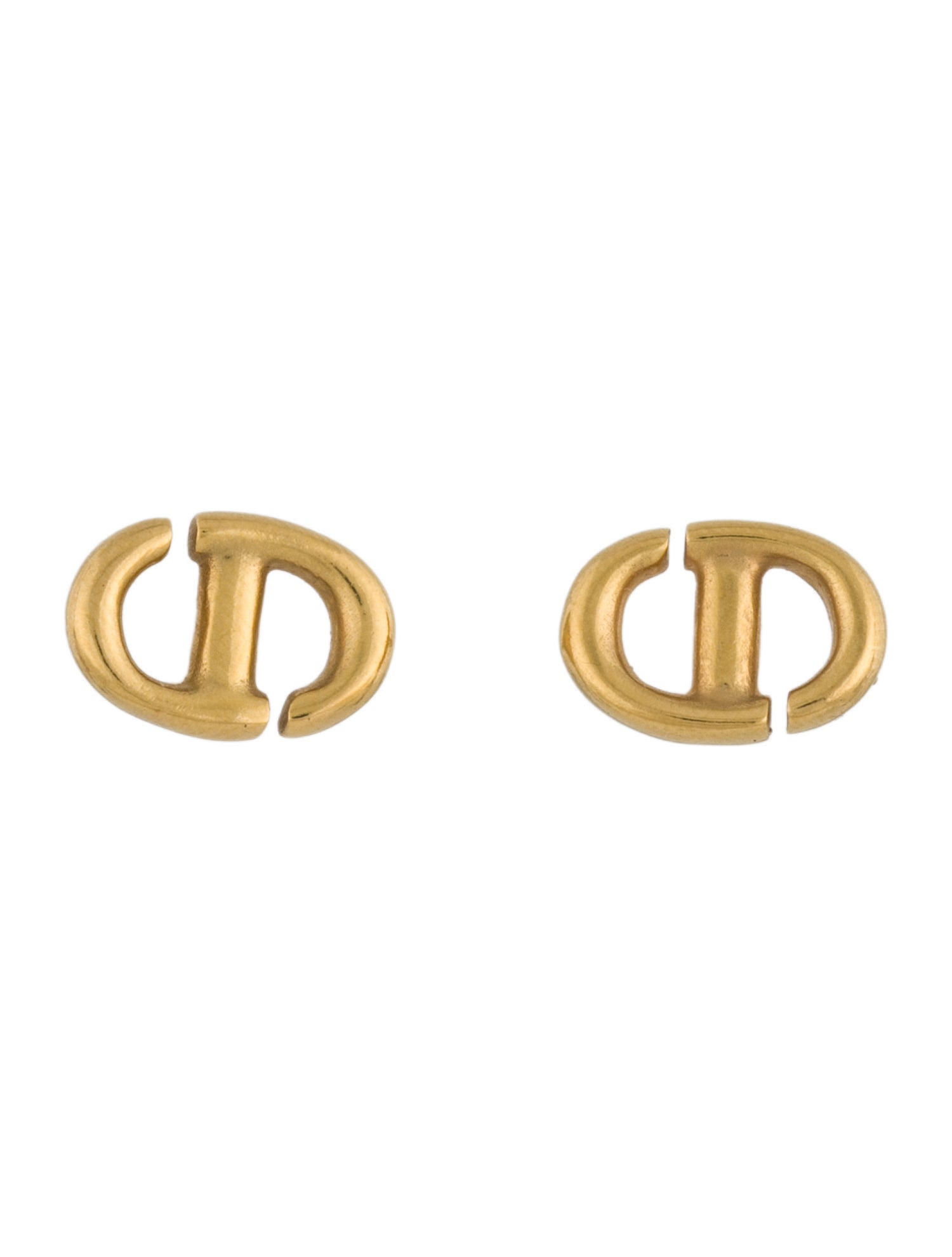 Christian Dior CD Navy Stud Earrings