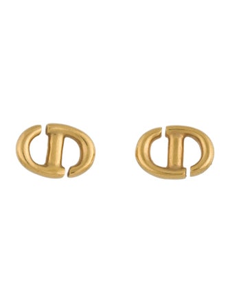 Christian Dior CD Navy Stud Earrings