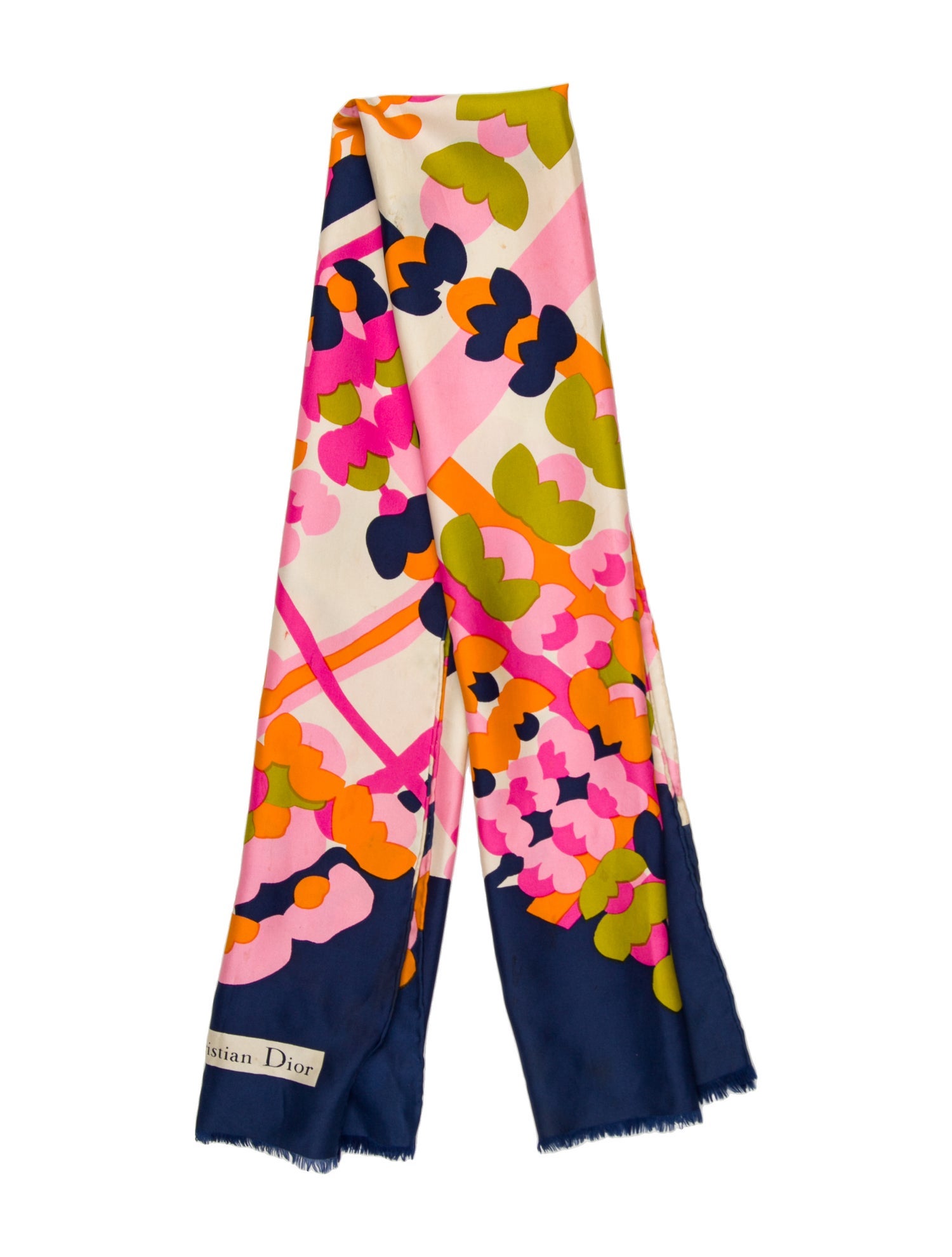 Christian Dior Silk Floral Print Scarf