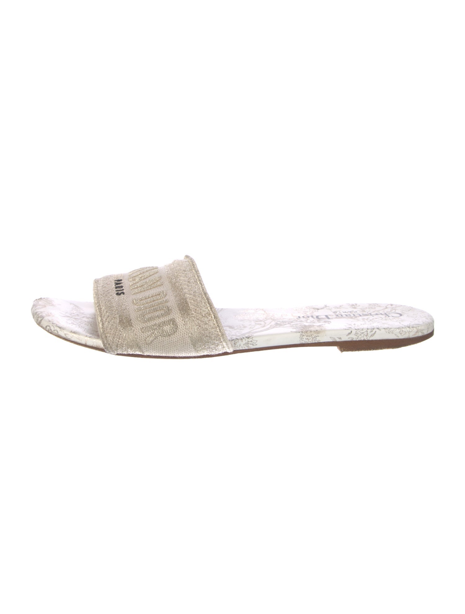 Christian Dior Canvas Printed Slides