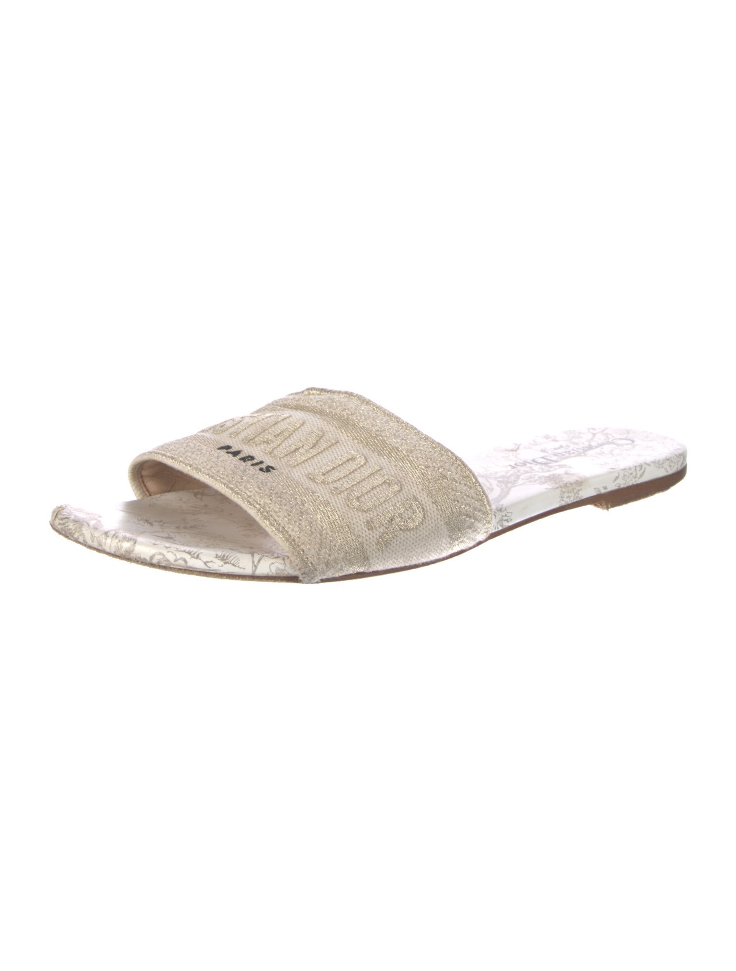 Christian Dior Canvas Printed Slides