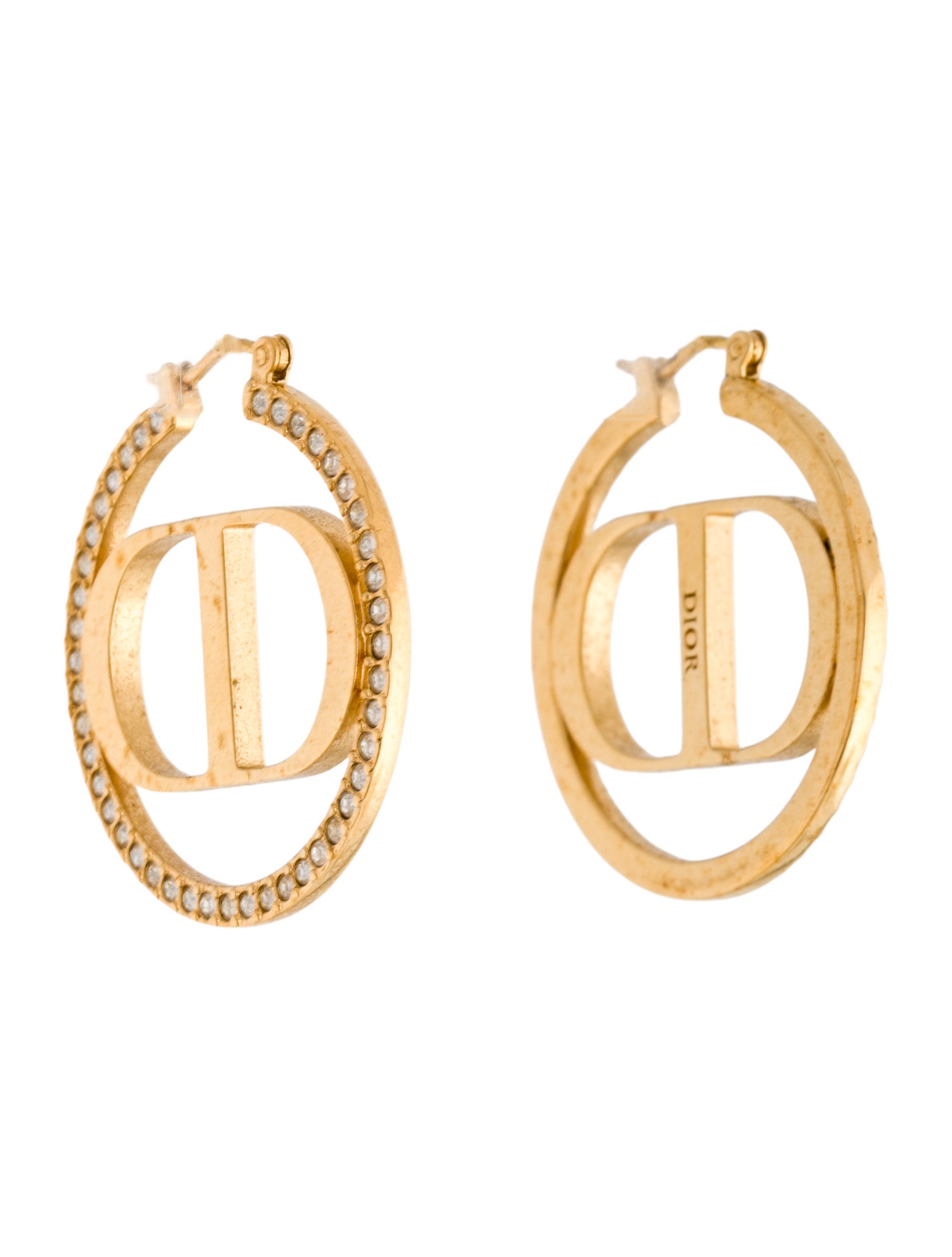 Christian Dior 30 Montaigne Crystal Hoop Earrings