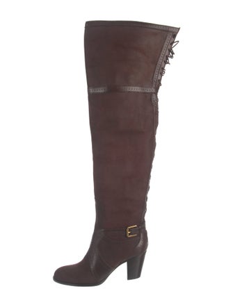 Christian Dior Suede Lace-Up Boots