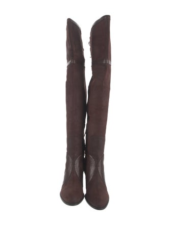 Christian Dior Suede Lace-Up Boots