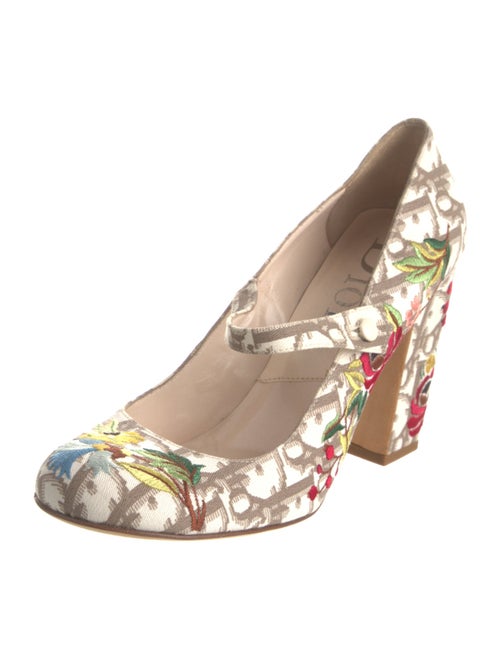 Christian Dior Diorissimo Pattern Canvas Pumps