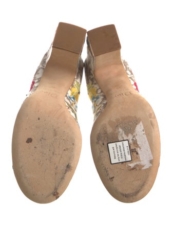 Christian Dior Diorissimo Pattern Canvas Pumps