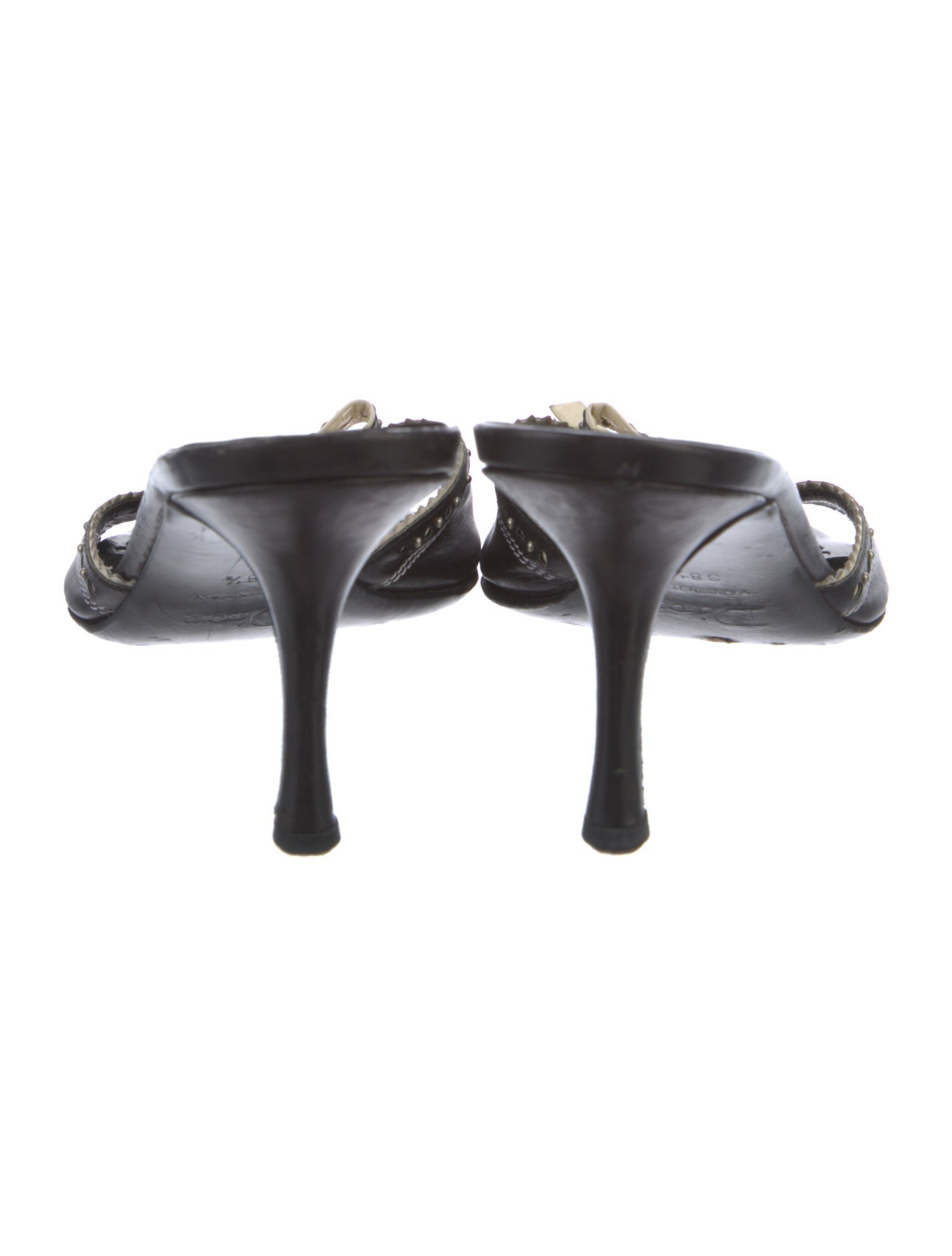 Christian Dior パテント ミュール ブラック Christian Dior Leather Patterned Mules - Black Pumps, Shoes