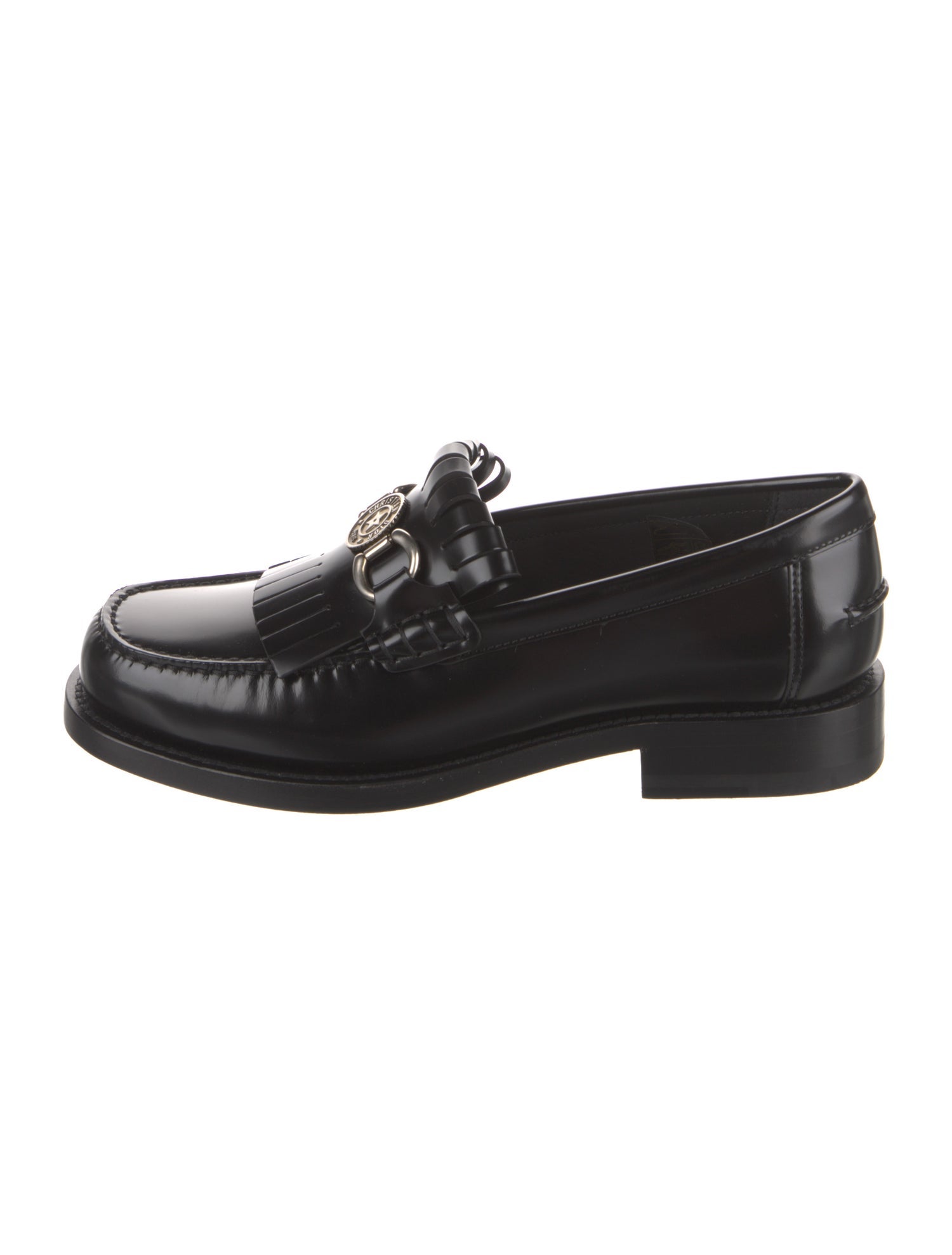Christian Dior Leather Fringe Trim Accent Loafers w/ Tags