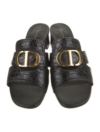 Christian Dior Signature Logo Leather Slides