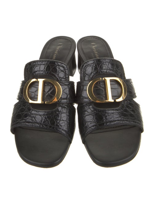 Christian Dior Signature Logo Leather Slides