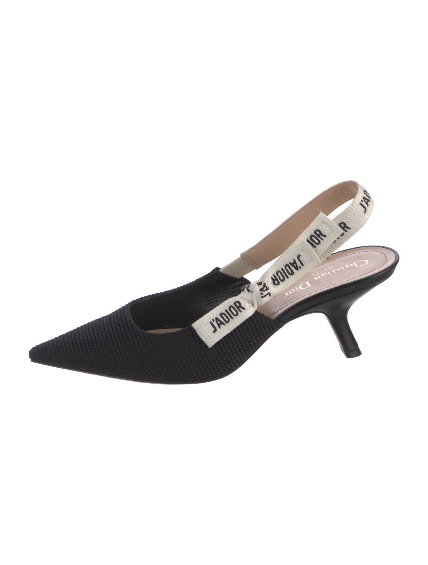 Christian Dior Canvas Bow Accents Slingback Pumps