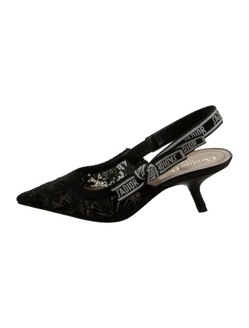 Christian Dior Lace Lace Pattern Slingback Pumps