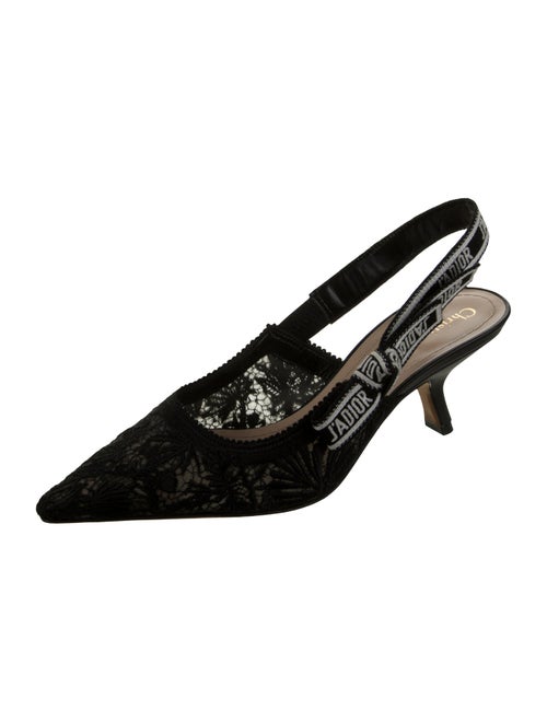 Christian Dior Lace Lace Pattern Slingback Pumps