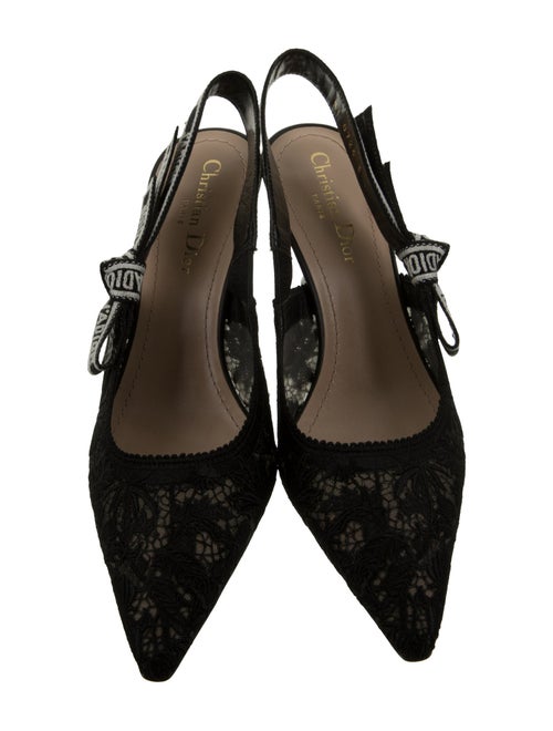 Christian Dior Lace Lace Pattern Slingback Pumps