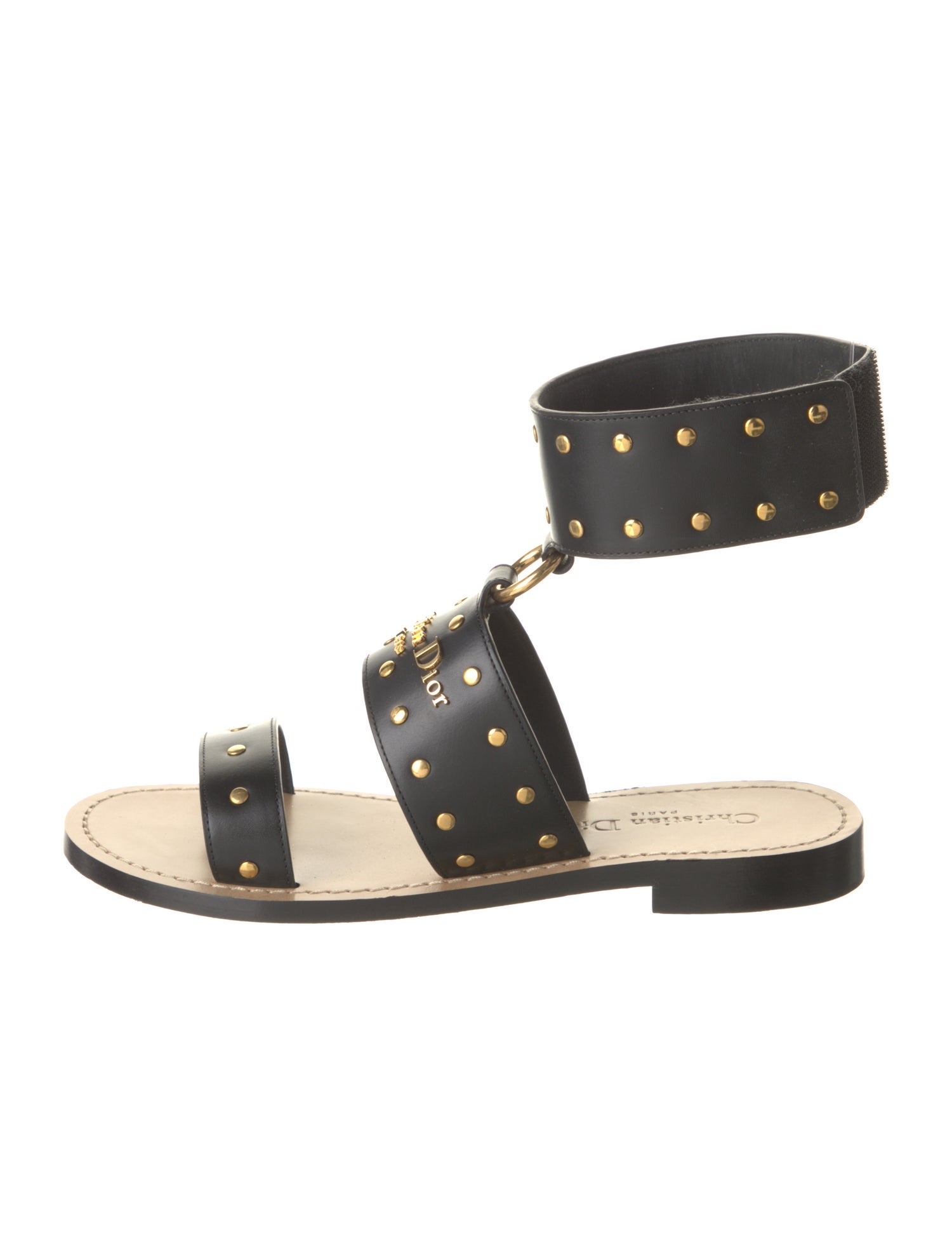 Christian Dior Leather Studded Accents Gladiator Sandals