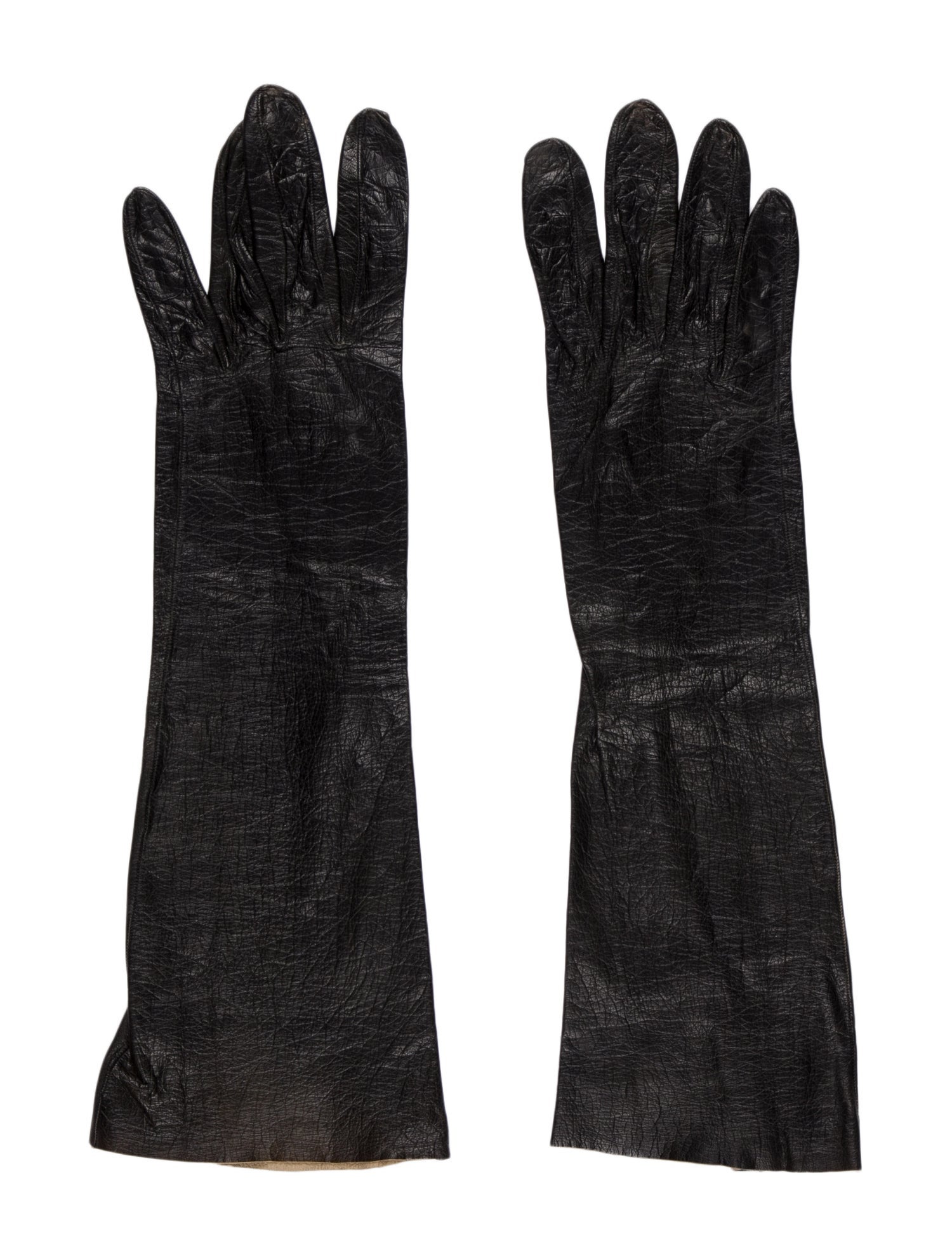 Christian Dior Black Leather Gloves Size 7