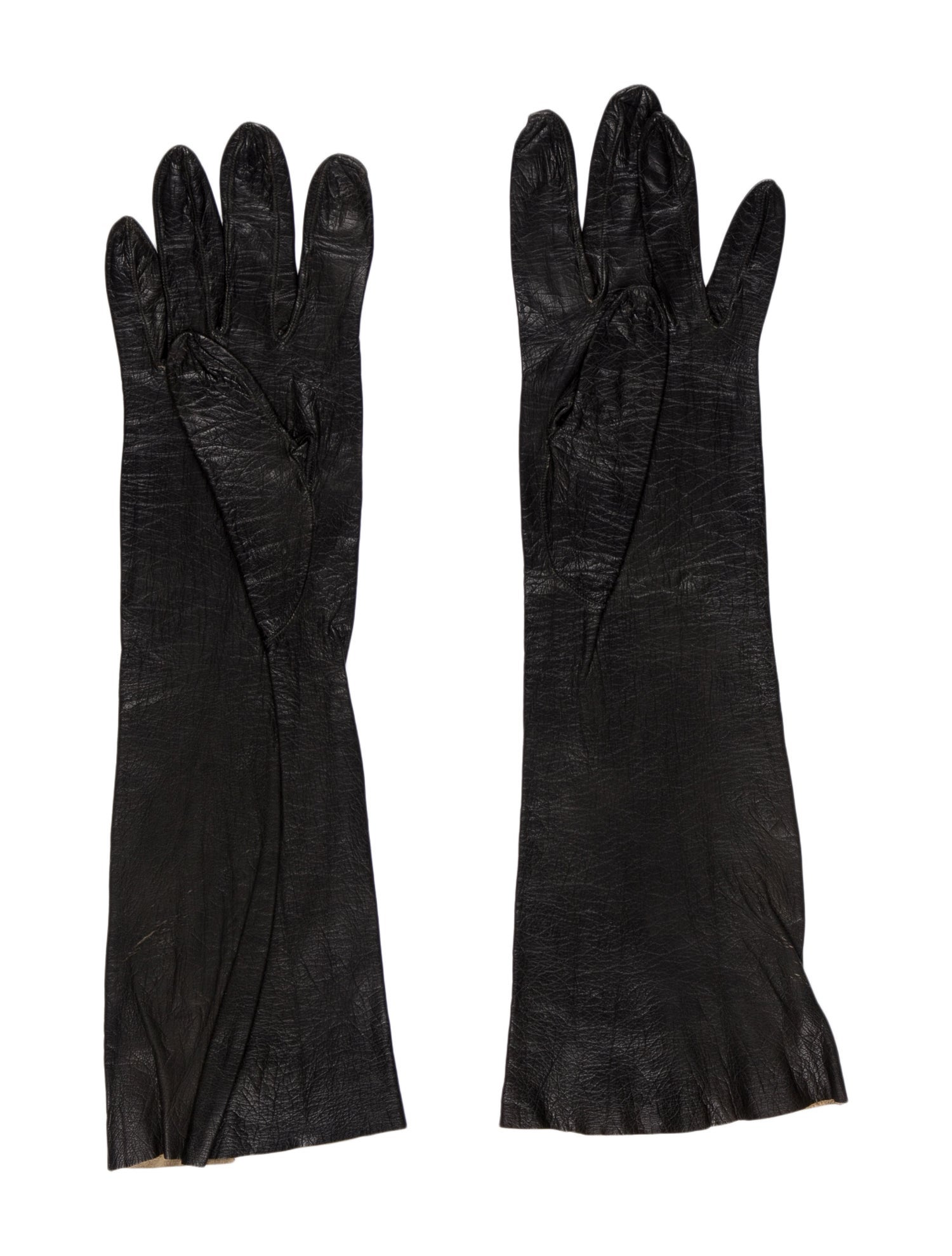 Christian Dior Black Leather Gloves Size 7