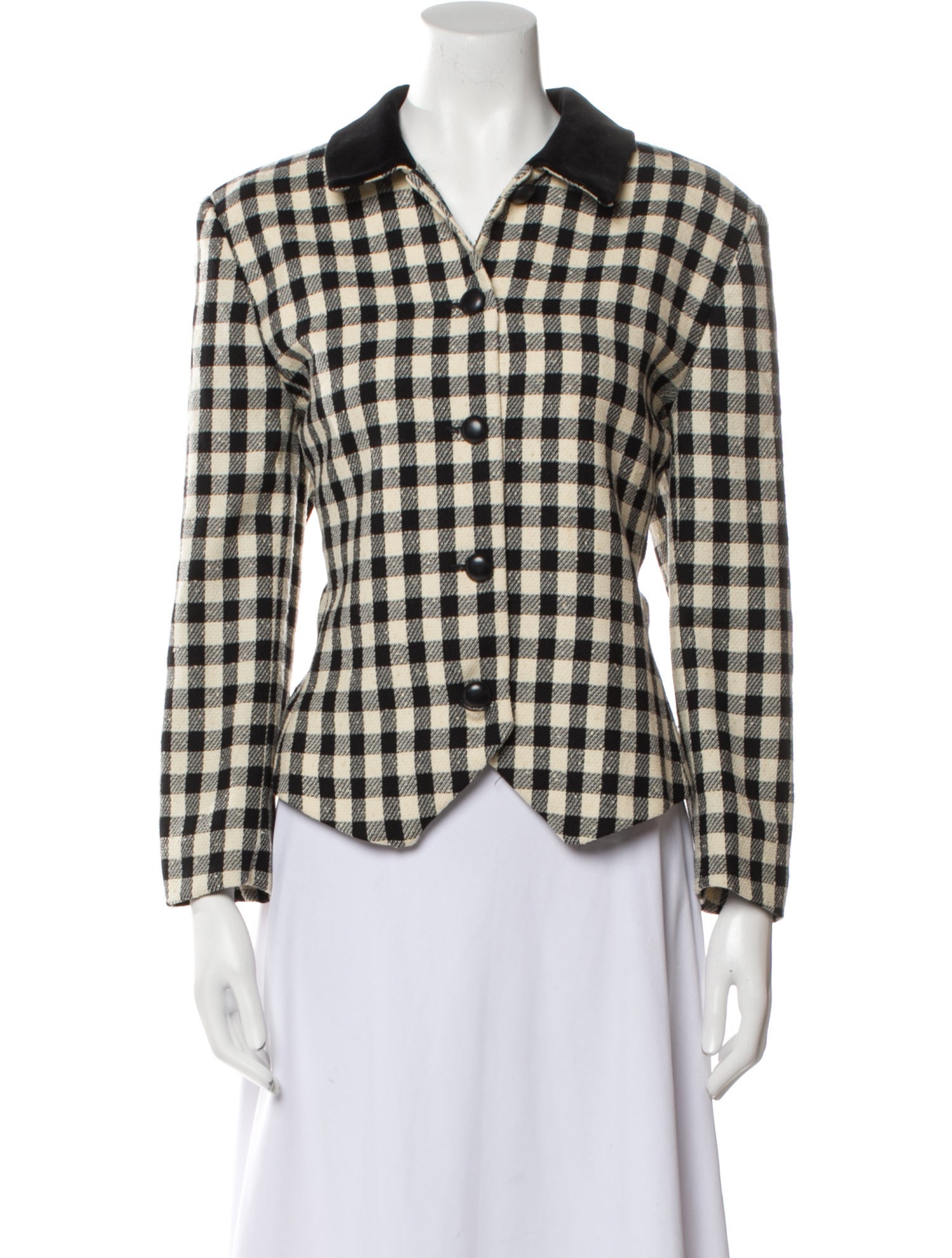 Christian Dior Vintage Plaid Print Blazer