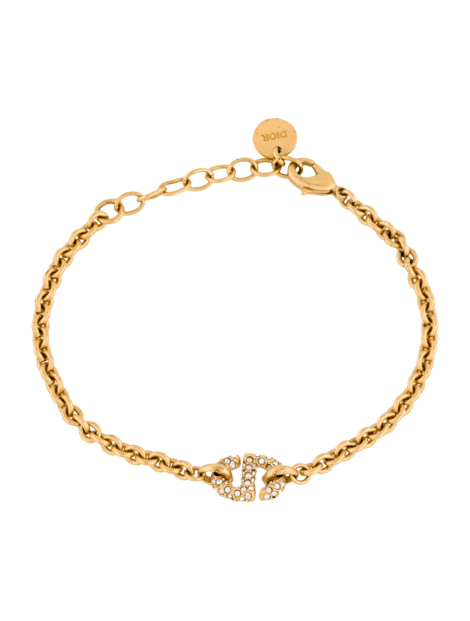 Christian Dior Crystal "CD" Link Bracelet
