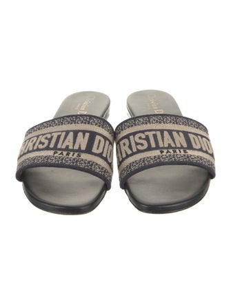 Christian Dior Canvas Printed Slides