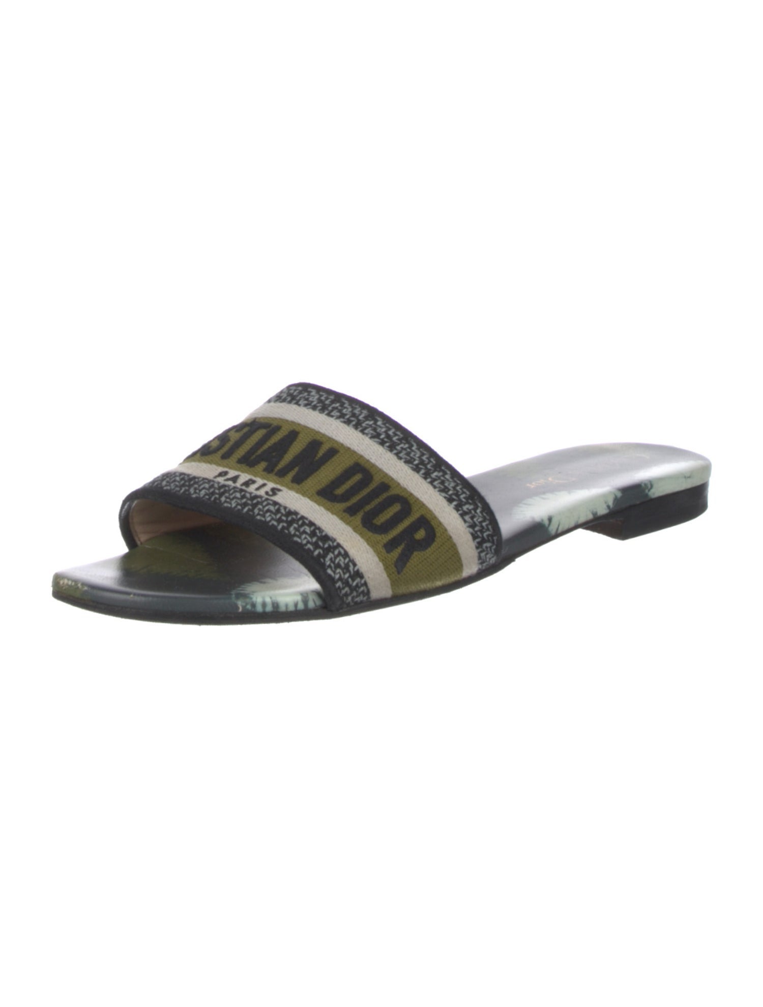 Christian Dior Canvas Printed Slides