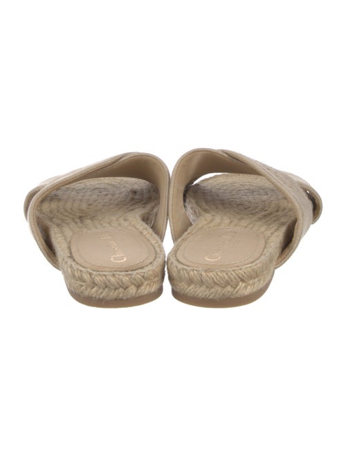 Christian Dior Canvas Embroidered Accent Slides