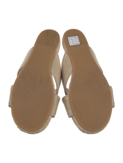 Christian Dior Canvas Embroidered Accent Slides