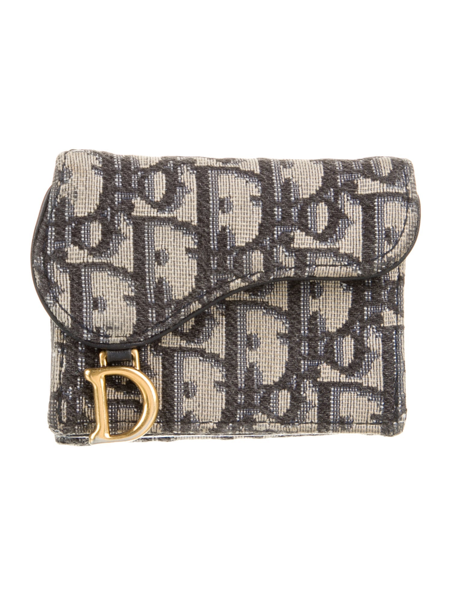 Christian Dior Oblique Jacquard Saddle Compact Oblique Jacquard Compact Wallet
