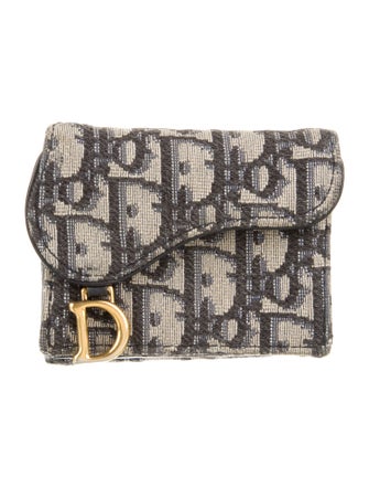 Christian Dior Oblique Jacquard Saddle Compact Oblique Jacquard Compact Wallet