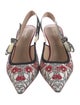 Christian Dior Canvas Floral Print Slingback Pumps
