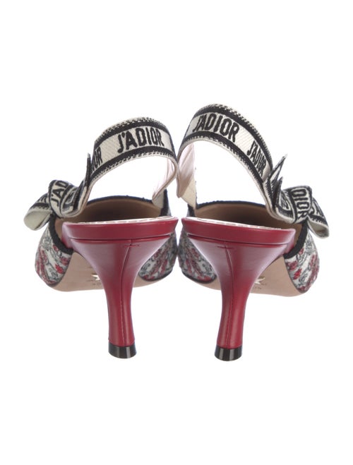 Christian Dior Canvas Floral Print Slingback Pumps
