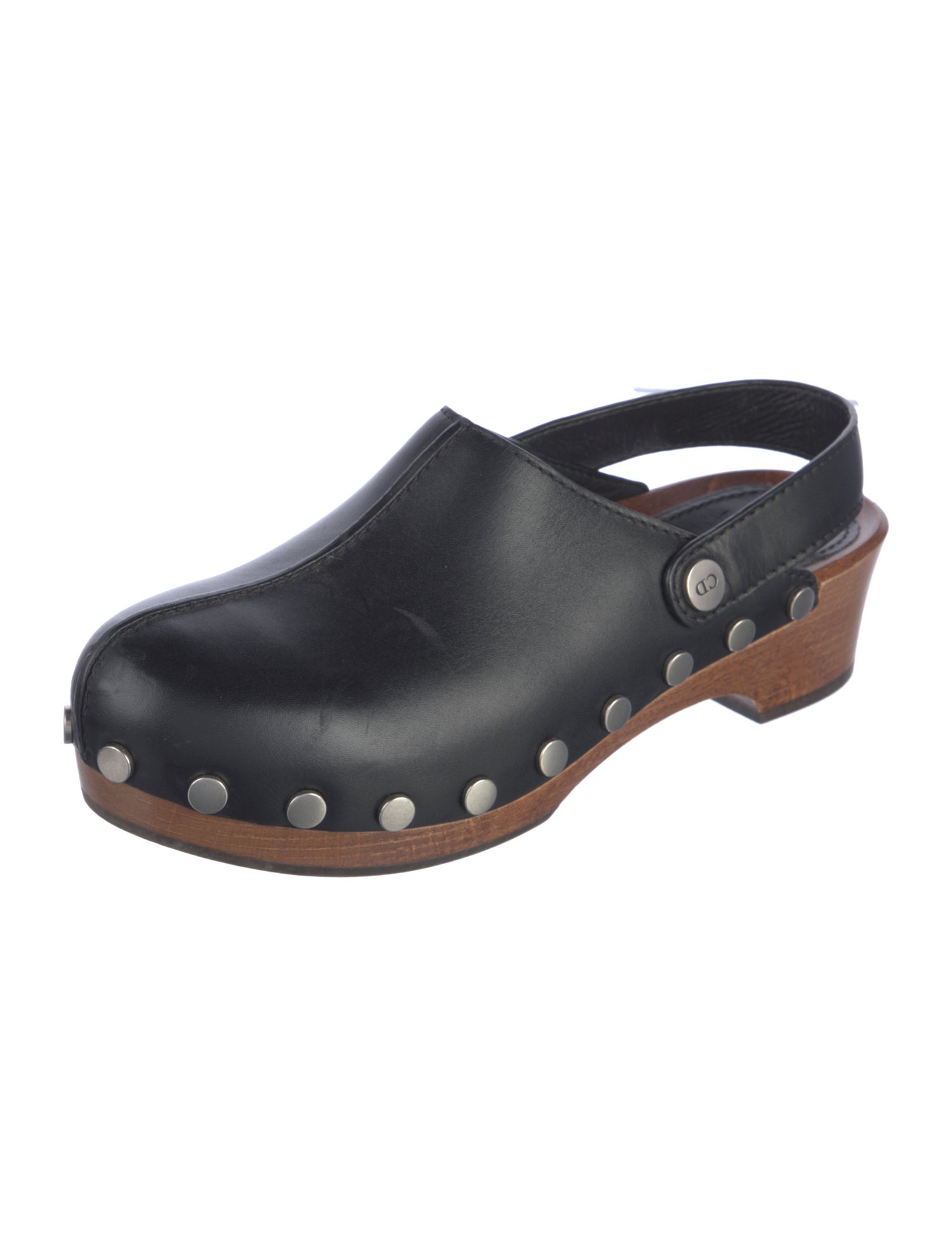 Christian Dior Leather Studded Accents Slingback Flats