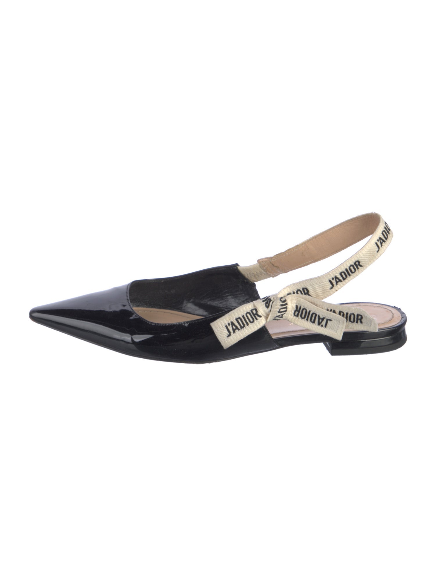 Christian Dior Patent Leather Printed Slingback Flats