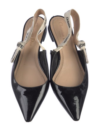 Christian Dior Patent Leather Printed Slingback Flats