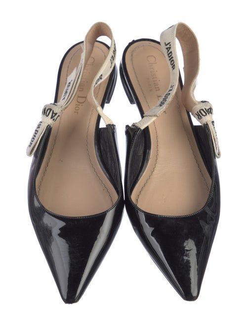 Christian Dior Patent Leather Printed Slingback Flats