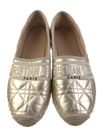 Christian Dior Jute Embroidered Accent Espadrilles