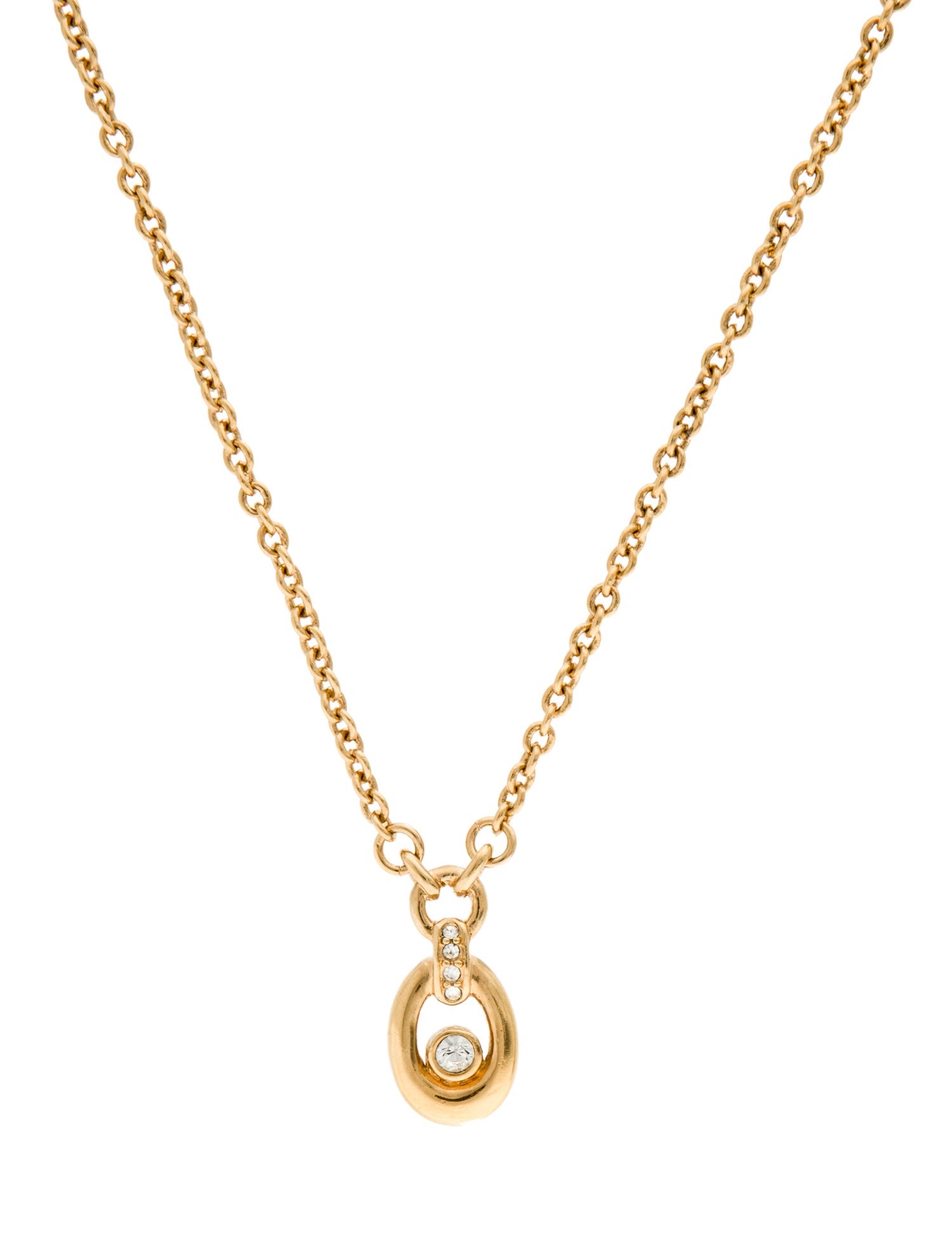 Christian Dior Vintage Crystal Pendant Necklace