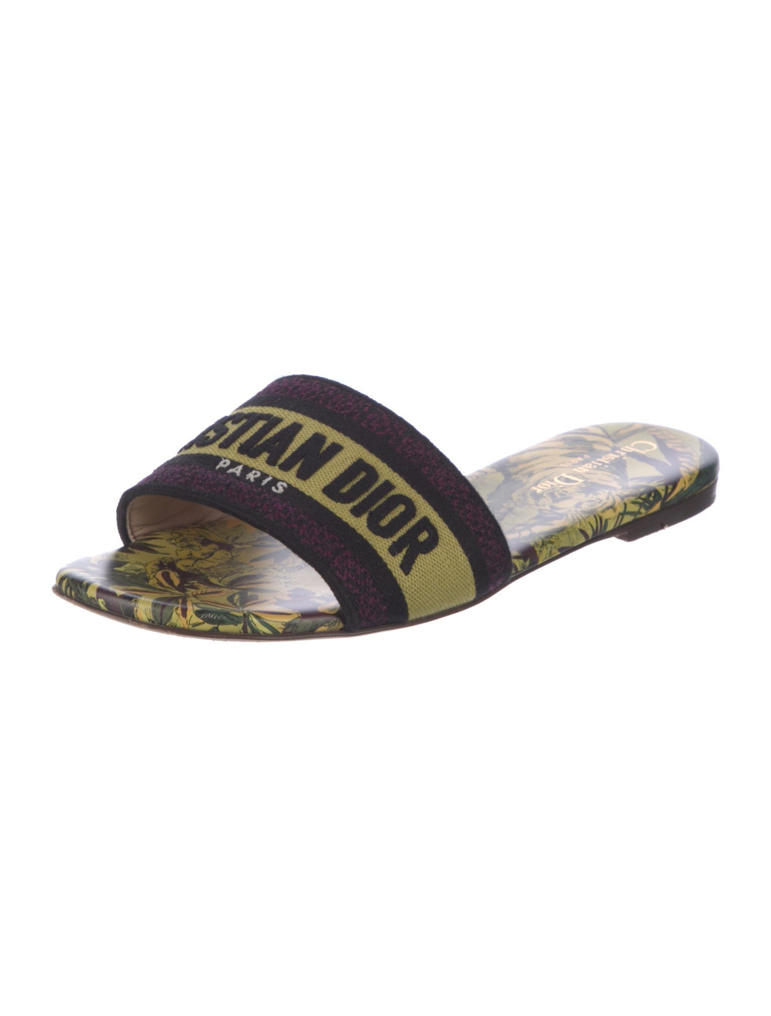 Christian Dior Canvas Printed Slides