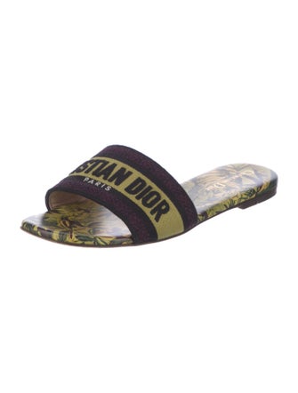 Christian Dior Canvas Printed Slides