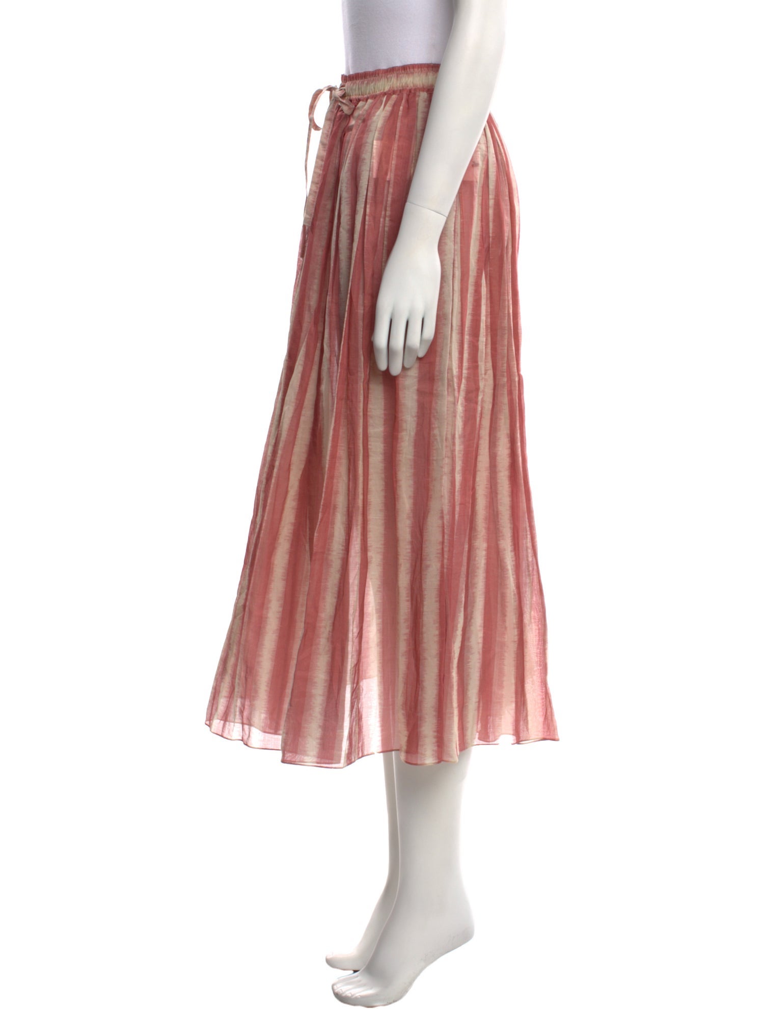 【I AM MARI】Loui Cotton Flare Banding Skirt Lisa Marie Fernandez Pleated Accents Midi Length Skirt